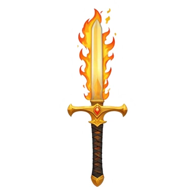 sword on fire crossed sticker