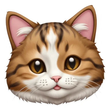 dark brown tabby and white small cat in funny positions upside down with eyes closed sticker