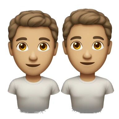 Create an emoji of a person with short brown hair, neutral expression, light skin, and wearing a light t-shirt. sticker