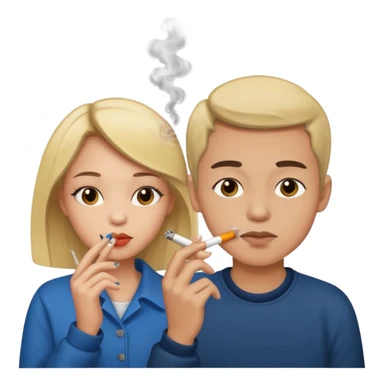 A girl and a boy smoking cigarettes sticker