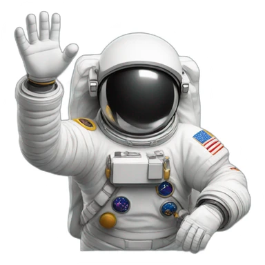 Astronaut hand up sticker
