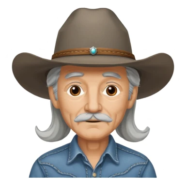 Elderly men with hats long hair  cow boy look sticker