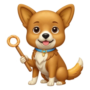 Un perrito viendo con hambre un churro sticker