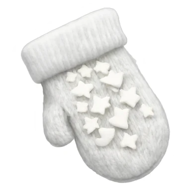 White aesthetic Christmas mittens sticker