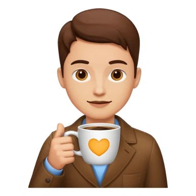 The marketer is drinking coffee. sticker