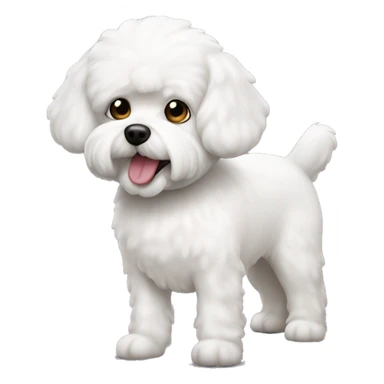 white dog bichon maltés  sticker