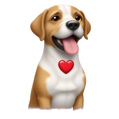 Un chien avec des cœur sticker