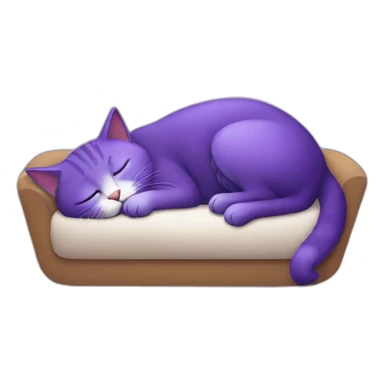 purple cat taking a nap sticker