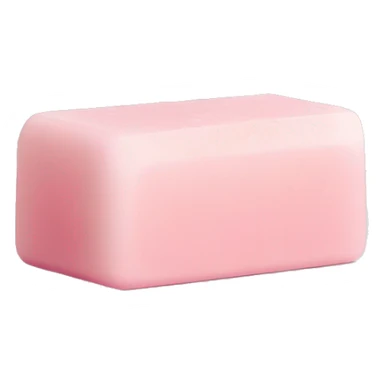 Light pink soap bar sitting on a soap holder sticker