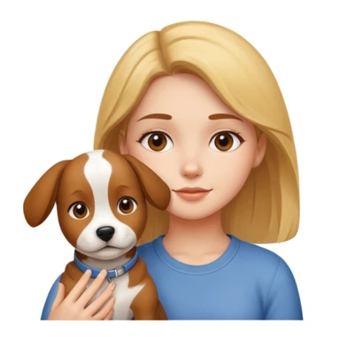 girl and dog posing cute sticker