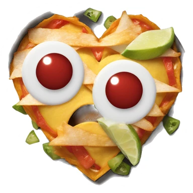 Red heart eyes on chilaquiles sticker