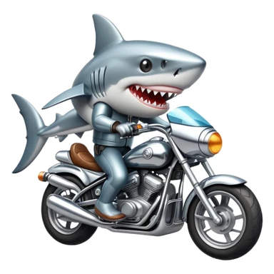 Shark riding a motorcycle  sticker