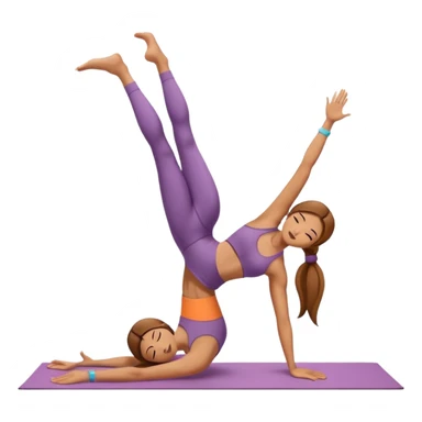  woman with legs up, in front of cameras, downward dog sticker