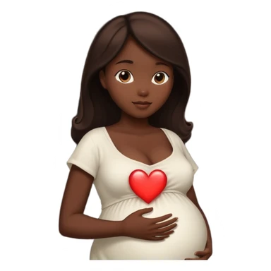 pregnant woman silhouette with a glowing heart inside sticker