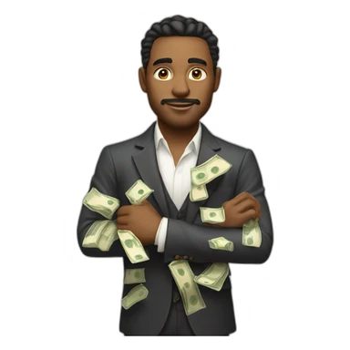 rich guy, a lot of money, all body, king sticker