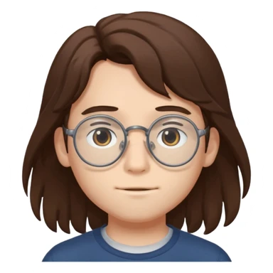 Studio ghibli boy lol with long hair and glasses sticker