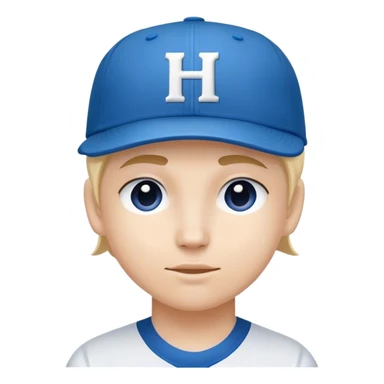 Blue baseball hat with white H on it  sticker