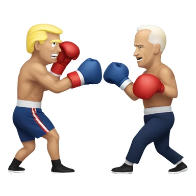 Joe Biden and Donald trump boxing  sticker