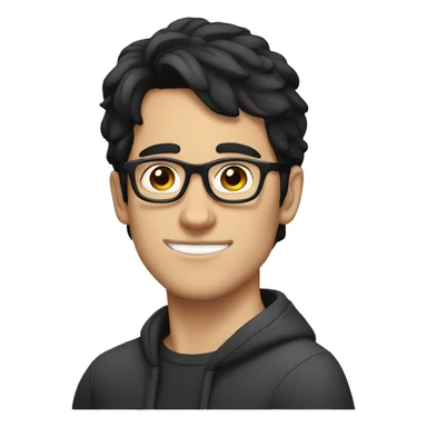 white guy with black hair in his 20s with glasses sticker