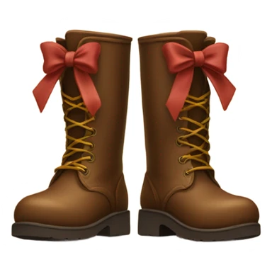 bow on brown boots sticker