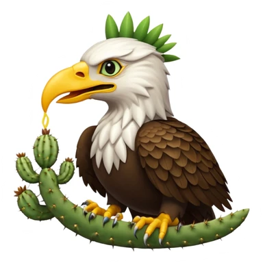 Royal eagle eating a snake on a cactus  sticker