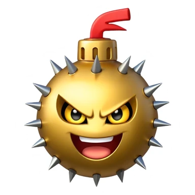 Golden grenade bombangry smile spikes  sticker