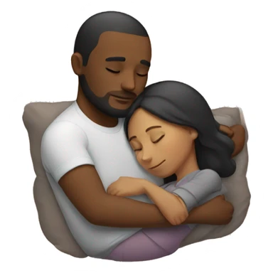 sleeping couple hugging sticker