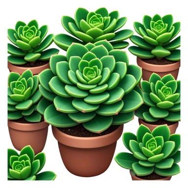 Cinematic Realistic Crassula Emoji, Compact and vibrant, with small, fleshy leaves arranged in thick, rounded clusters. The deep green hue of the leaves radiates calm, while their structured growth speaks of endurance. Soft glowing outline, capturing the essence of perseverance and tranquility in a crassula plant! sticker