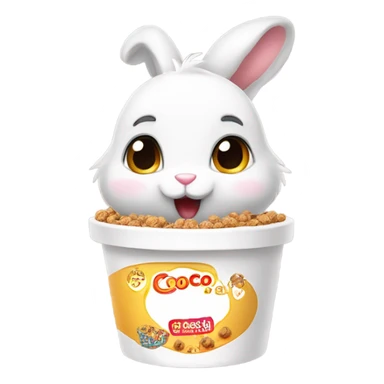 bunny but the poops are changed with coco pops and theyre so tiny and cute and adorable (the bunny too) sticker