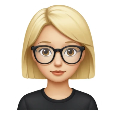 blonde girl with glasses portrait sticker