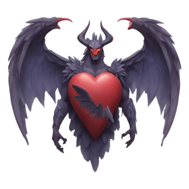 Corazón con alas y cuernos de diablo  sticker