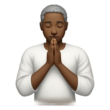 Contemplating life with praying hands sticker
