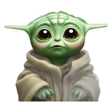 Baby yoda is crying sticker
