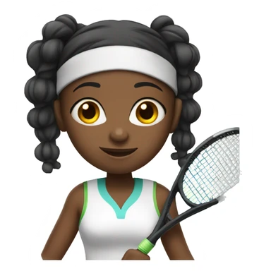 Cute black girl playing tennis sticker