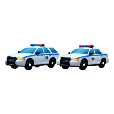 Cop cars next to each other facing opposite ways sticker