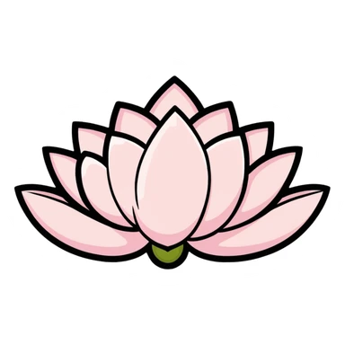 Delicate soft pink lotus flower with magical inner glow sticker