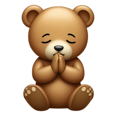 Teddy bear praying with closed eyes sticker