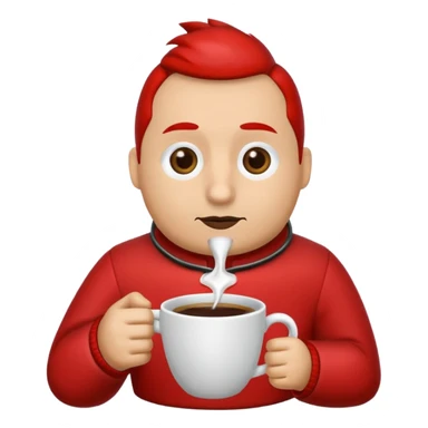 cardinal a cup of coffee sticker