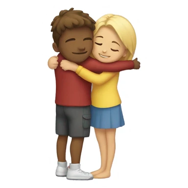 Girl hugging a boyfriend  sticker