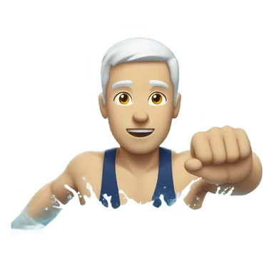 white man swimming sticker