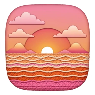 crochet single stitch (it has a color like a peach-pinky sunset) sticker