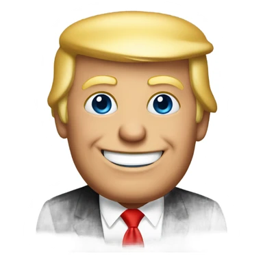 Trump is smiling. it looks very realistic sticker