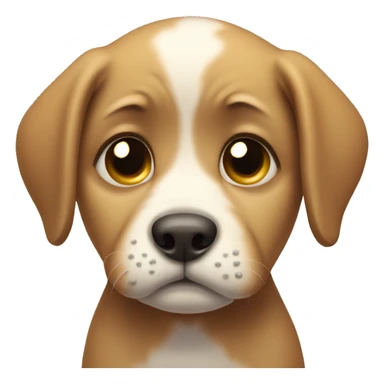 very sad puppy with tears sticker