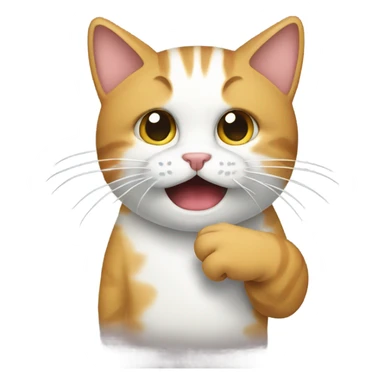 Sick cat with hand over its mouth sticker