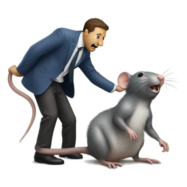 rat being bonked by man sticker