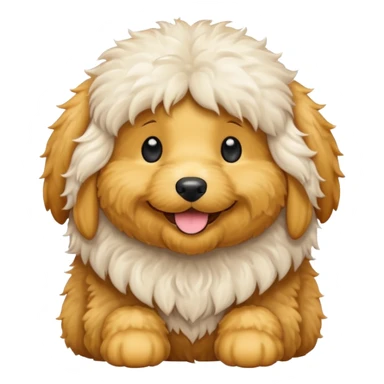 Can you make me an emoji of a white mini golden-doodle  sticker