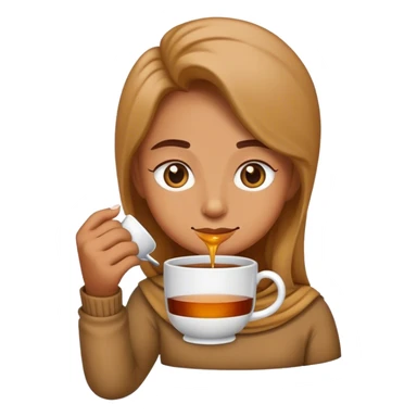Emoji sipping tea sticker