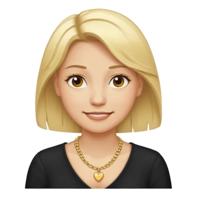 Female with Gold Necklace, fair skin,blonde hair, different expressions. sticker