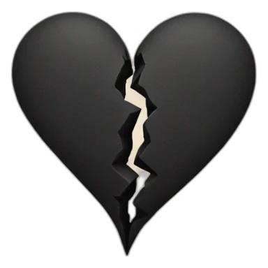 Broken heart in black sticker