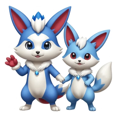 Zangoose-Meowstic-Minccino-Delcatty-Pachirisu-fusion sticker